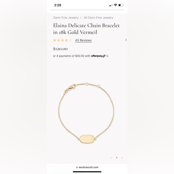 Kendra Scott Demi-fine Elaina LOVE gold bracelet - Picture 3 of 3